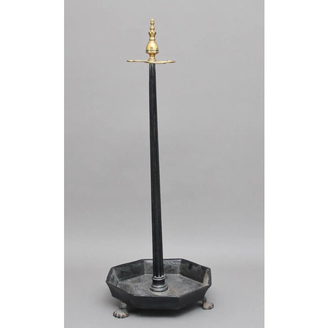 Early 19th Century Brass & Cast Iron Stick Stand, 1820s For Sale - Image 10 of 10