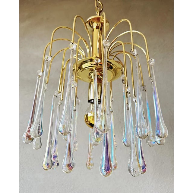 Mid-Century Modern Vintage Teardrop Chandelier, 1970s For Sale - Image 3 of 11