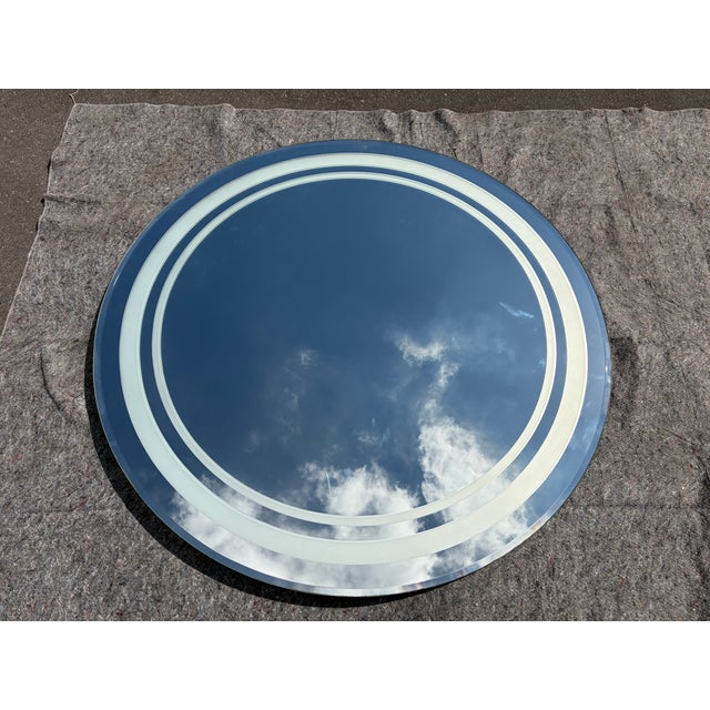 Glass Large 1970s Wall Mirror For Sale - Image 7 of 9