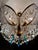 1960s Mid-Century Modern Crystal Chandelier With Aqua Blue Drops - Solid Brass Leaf Design Lighting - Rewired & Working⁠ For Sale - Image 9 of 18