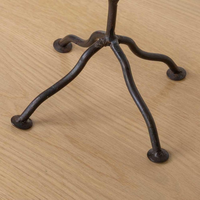 Black 1950s Pair of French Iron Candlesticks For Sale - Image 8 of 10