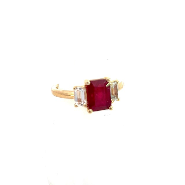 Traditional Natural Ruby Sapphire Ring 6.5 14k Y Gold 2.51 TCW Certified For Sale - Image 3 of 18