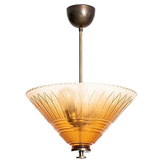 Vintage Ceiling Lamp from Orrefors, 1930s For Sale