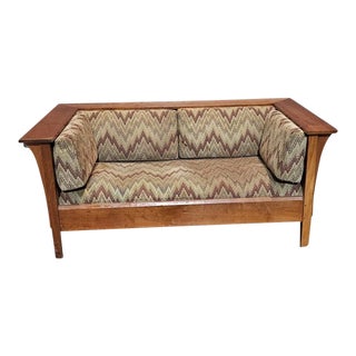 Mid 20th Century Stickley Mission Collection Oak Prairie Loveseat For Sale