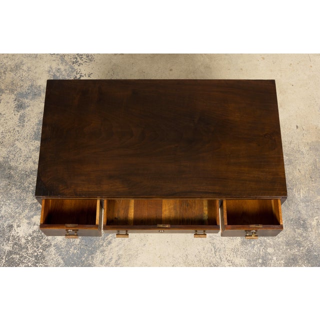 1930s French Art Deco Walnut Writing Desk For Sale - Image 4 of 18