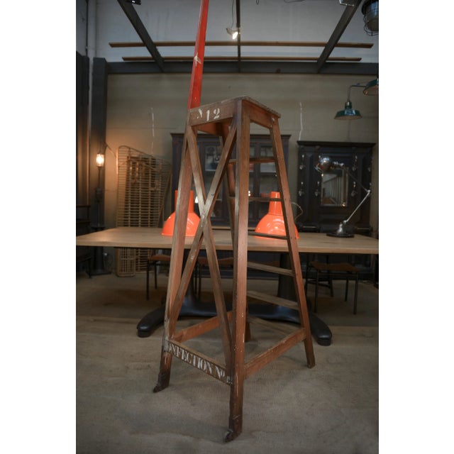 Wood Factory Stepladder, 1930s For Sale - Image 7 of 12