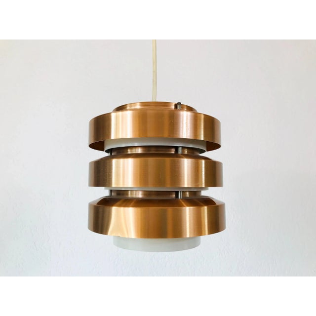 Copper and Metal Pendant Lamp from GDR, 1960s For Sale - Image 3 of 13