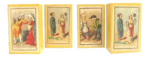 19thC French Love Themed Boxes, Set of 4