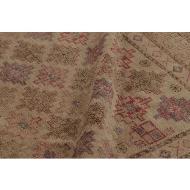 Textile Antique Khotan Rug, Beige and Pink Floral Geometric Pattern - Rug & Kilim For Sale - Image 7 of 8
