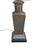 Vintage Chinoiserie Pewter and Brass Urn Table Lamp With Snakeskin Embossed Shade For Sale - Image 4 of 13