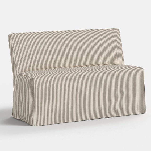 Pink Slipcover for Stoffer Home x Cloth & Company for Lindy Slipcover Dining Banquette in Jane Stripe Mauve For Sale - Image 8 of 8