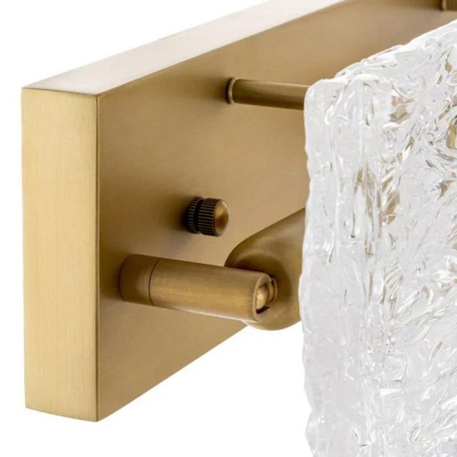 Brass and Handmade Glass Wall Lamps, Set of 2 For Sale - Image 3 of 6