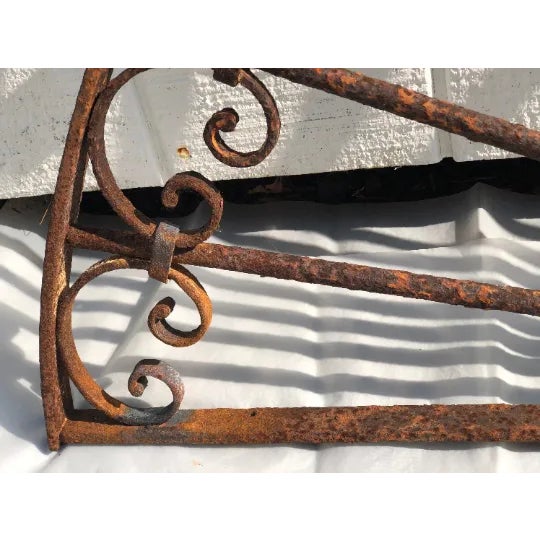 Metal Mid 19th Century Antique Wrought Iron Decorative Transom or Window Guard For Sale - Image 7 of 12