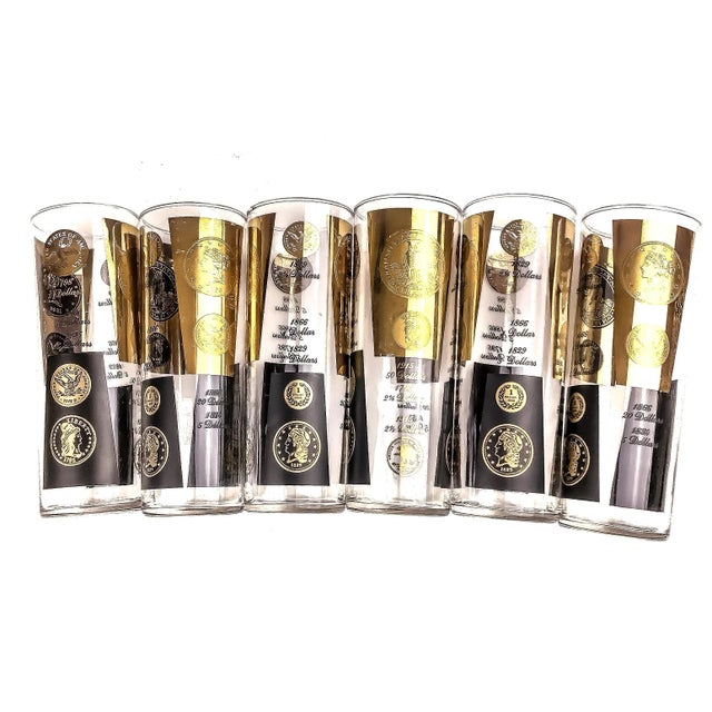 1950s Can't Find Tall Hollywood San Francisco Cocktail Glasses Set of 6 For Sale - Image 5 of 7