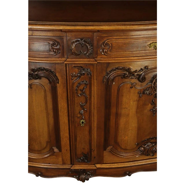Rococo Buffet Louis Xv Rococo Antique French 1880 Walnut For Sale - Image 3 of 12
