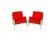 Set of Red Armchairs, 1970 For Sale
