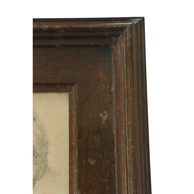 Mid-20th Century Framed Miniature Portrait Drawing Prints on Silk Attributed to Italian Artist René David - Set of Four For Sale - Image 10 of 12