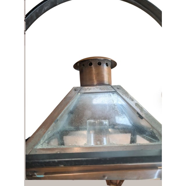 Mid-20th Century Bevolo French Quarter Copper Yoke Pendant Lanterns - A Pair For Sale - Image 9 of 18