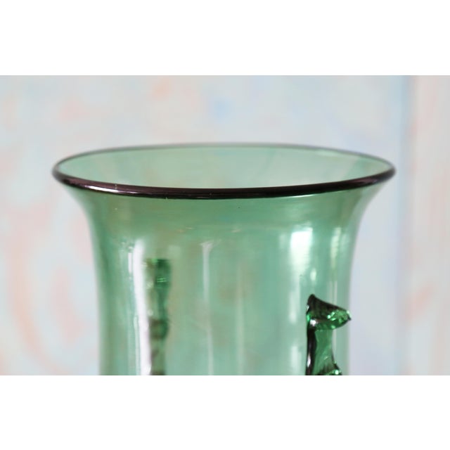 Italian 1960s 16" Large Italian Green Empoli (Attr.) Center Vase For Sale - Image 3 of 6