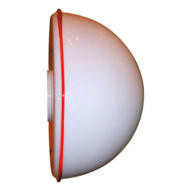 Wall / applique, production lamp Leucos on shrimp drawing and Poggi, original 70s, in Murano glass with milky colored edge...