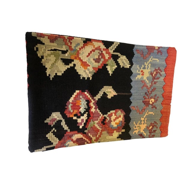 Custom Made Vintage Tribal Lumbar Kilim Pillow Cover For Sale - Image 4 of 6