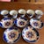 Antique Gaudy Welsh Crescent Pinwheel Flow Blue Cups & Saucers, Set of 5, Circa 1840s For Sale - Image 11 of 12