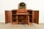 1930s French Art Deco Carved Walnut Marble Top Sideboard or Bar Cabinet, Circa 1930s For Sale - Image 5 of 13
