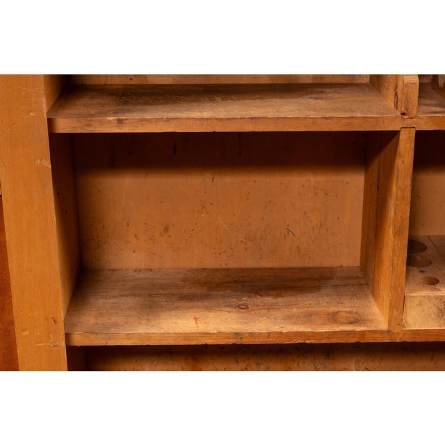 Brown Antique Birch Machine Tooling Cabinet For Sale - Image 8 of 15