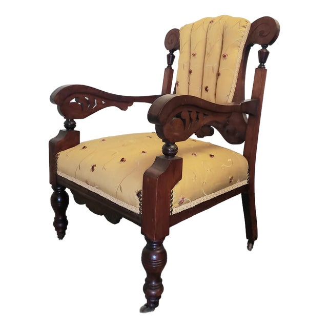 19th C. American Victorian Renaissance Revival Parlor Armchair For Sale