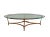 LaBarge Mid-Century Modern Oval Brass & Glass Coffee Table with Hoof Feet – Vintage Brass Cocktail Table Introduce...