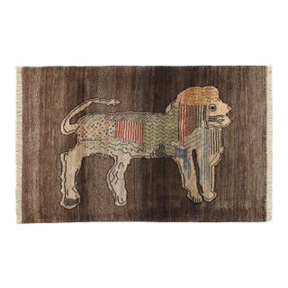 Vintage Hand-Knotted Persian Gabbeh Rug 2'8" X 4'2" For Sale