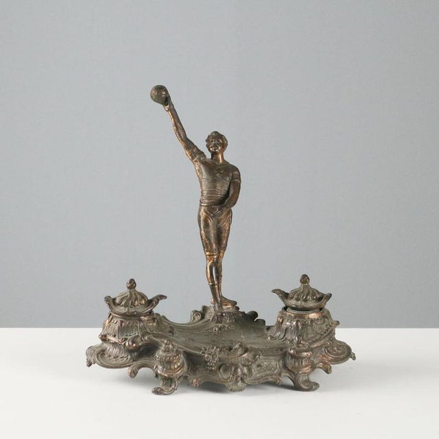 Vintage Inkwell in Bronze Metal For Sale - Image 10 of 10