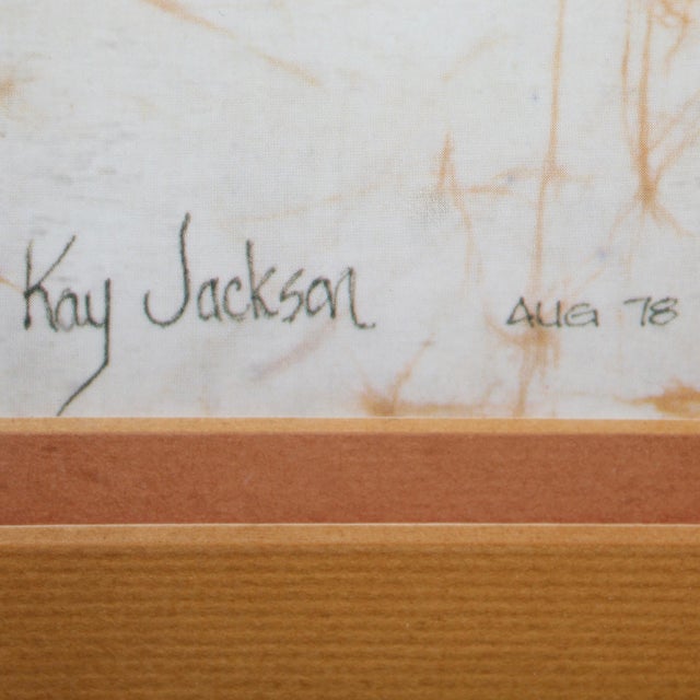 Mid-Century Modern 1978 Floral Batik Framed Textile Art | Kay Jackson For Sale - Image 3 of 6