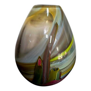 1980s Steve Tobin Art Glass Vase For Sale