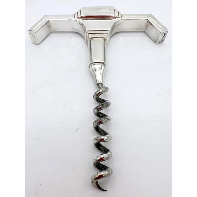 Art Deco /Moderne Sterling (.950) & Silverplate Corkscrew, Monogram 'S', 1930 For Sale - Image 4 of 11