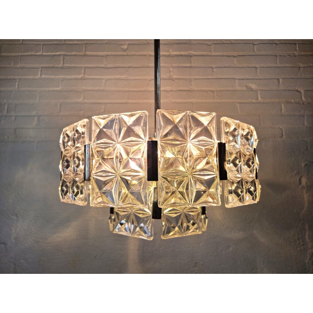 Silver Vintage Crystal Pendant by Egon Hillebrand for Hillebrand Lighting, 1960s For Sale - Image 8 of 14