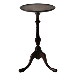 Vintage Georgian Style Mahogany Turned Pedestal Tripod Side Table For Sale