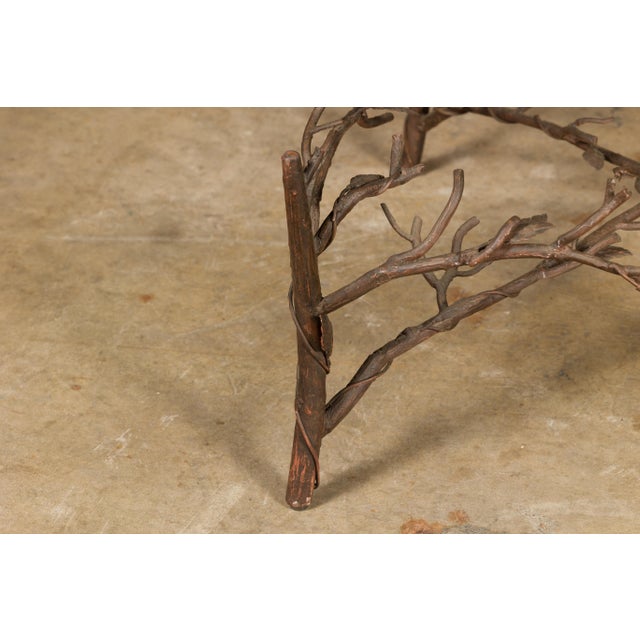 Midcentury French Iron Twig Coffee Table Base with Cross Stretcher For Sale - Image 4 of 12