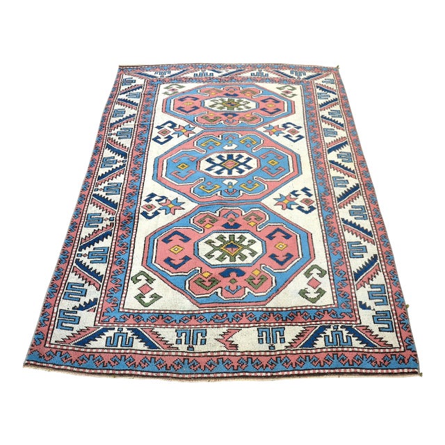 Vintage Wool Handmade Area Rug For Sale