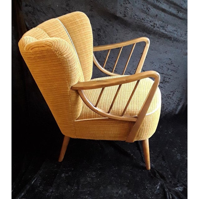 1950s Mid-Cotury Cocktail Armchair in Beech, 1950s For Sale - Image 5 of 11