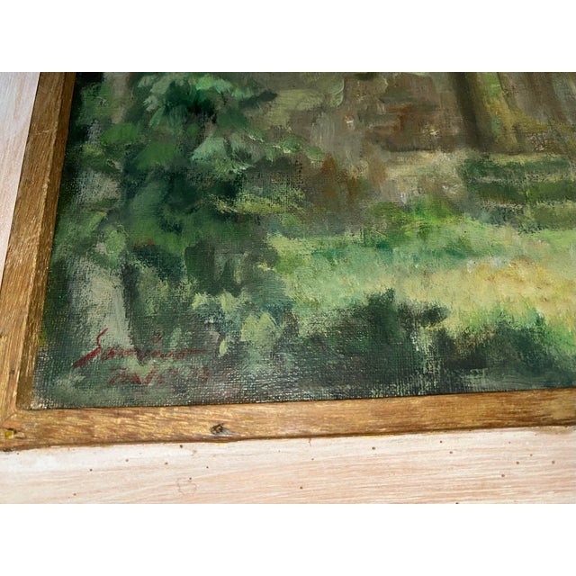 1970’s Oil on Canvas Bali Painting With Women and Child For Sale - Image 11 of 11