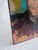 Vintage Mid Century Expressionist Male Portrait Original Oil Painting in Maroon, Ochre and Green For Sale - Image 4 of 12