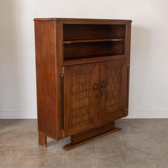1940s French Woven Wood Bar Cabinet For Sale In Los Angeles - Image 6 of 14