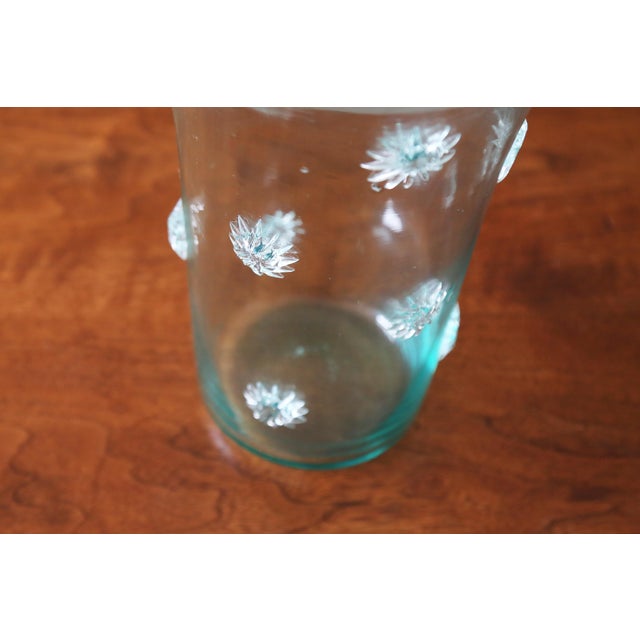 1960s 14" Large Italian Empoli (Attr.) Center Vase Clear Starburst For Sale - Image 6 of 7