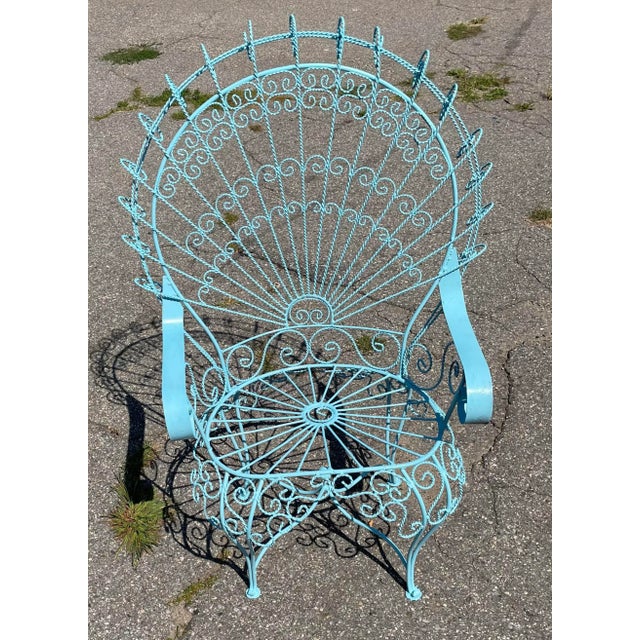 Vintage Wrought Iron Salterini Peacock Chair, Attributed For Sale - Image 10 of 10