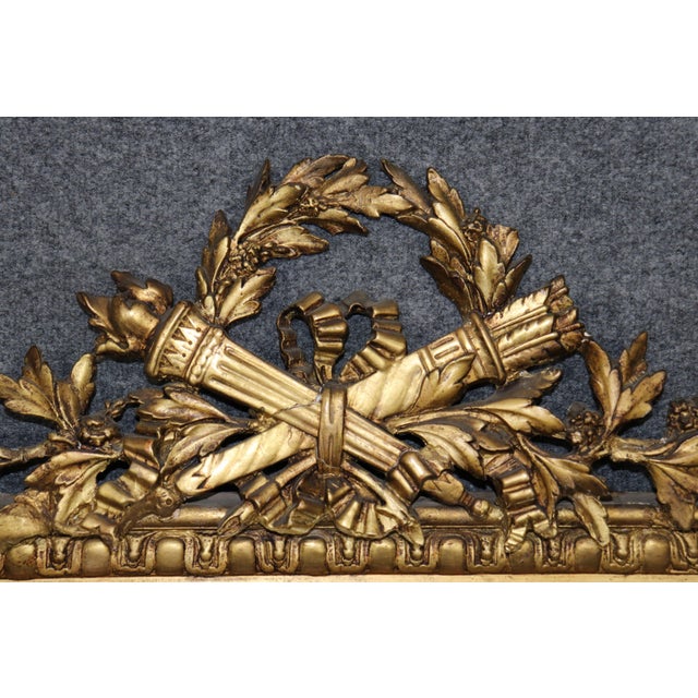 Wood Fine Quality 1870s Era Genuine Gold Leaf Carved Walnut Tall Wall Mirror For Sale - Image 7 of 11