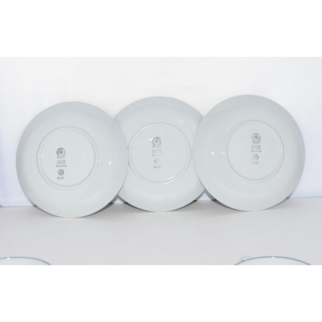 1960s Royal Copenhagen Fajance 3042 Blue Line Porcelain Espresso Cup & Saucer Set, Denmark- 9 Pieces For Sale In Palm Springs - Image 6 of 7