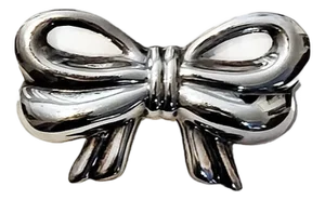Vintage Sterling Silver Puffy Ribbon Bow Brooch Pin Signed 925 Mexico 20 Grams