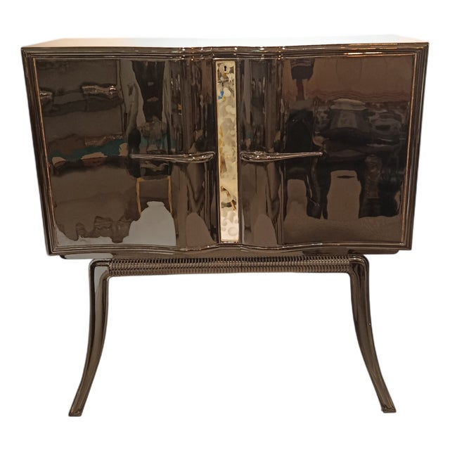 Black Lacquered Bar Cabinet by Paolo Buffa, 1940s For Sale