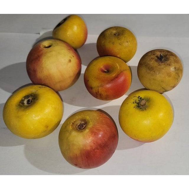 19Thc Apple Box W/ Collection of 15 Alabaster Apples ( Stone Fruit ) For Sale - Image 10 of 10